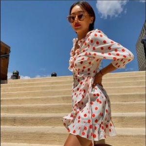 RIXO x Target NWT Orange Polka Dot Ruffle Wrap Dress Size 4